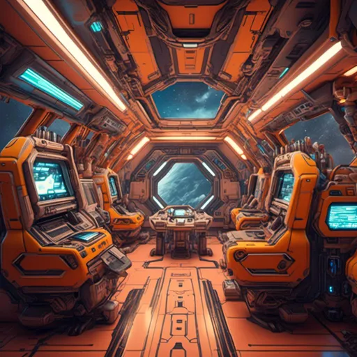 Prompt: <mymodel> a futuristic interior of a spaceship