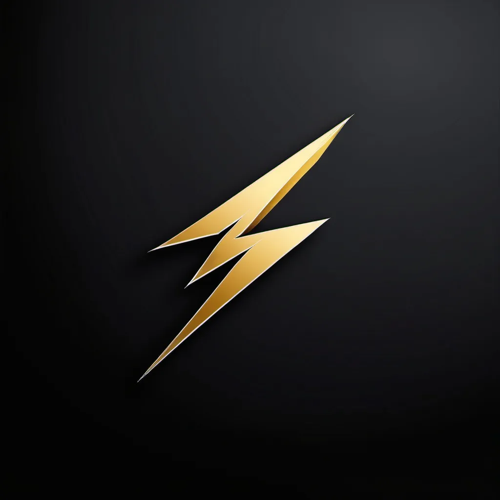 Prompt: Create a logo for a motivational profile calleed "Tentang Video". The logo should feature an upward arrow or a lightning bolt, symbolizing energy and growth, with the main element in gold. Use a black background for an elegant and modern look, and add white accents for contrast. The arrow should be pointing upwards or the lightning bolt in a dynamic position, suggesting movement and progress. The logo should be dynamic and modern, with a touch of elegance and power. Consider adding a subtle glow to the gold element to highlight the radiant impact. The design should be recognizable in small sizes and impressive in larger sizes.