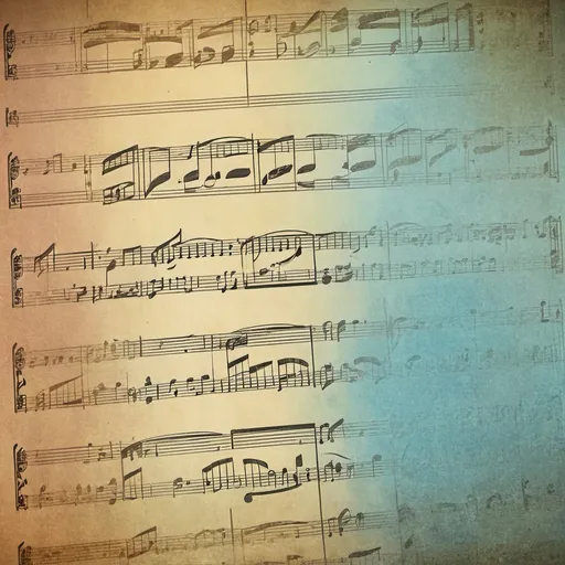 Prompt: baroque sheet music with inverted colours