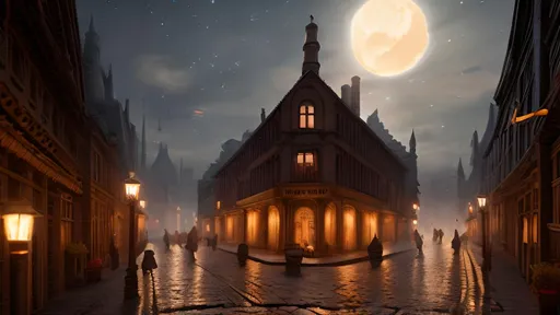 Prompt: a street made of brick, candles, buildings with highly ornate and detailed medieval architecture remove the people, Dungeons and Dragons, Wizards of the coast, long shot, volumetric lighting, trending on artstation, beautiful, narrow, realistic 