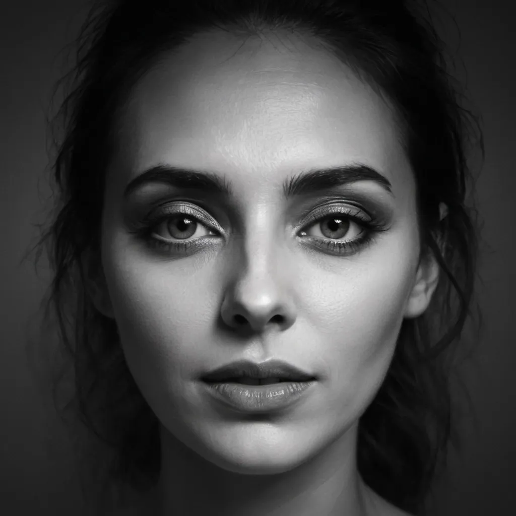 Prompt: visage expressif entre ombre et lumière 