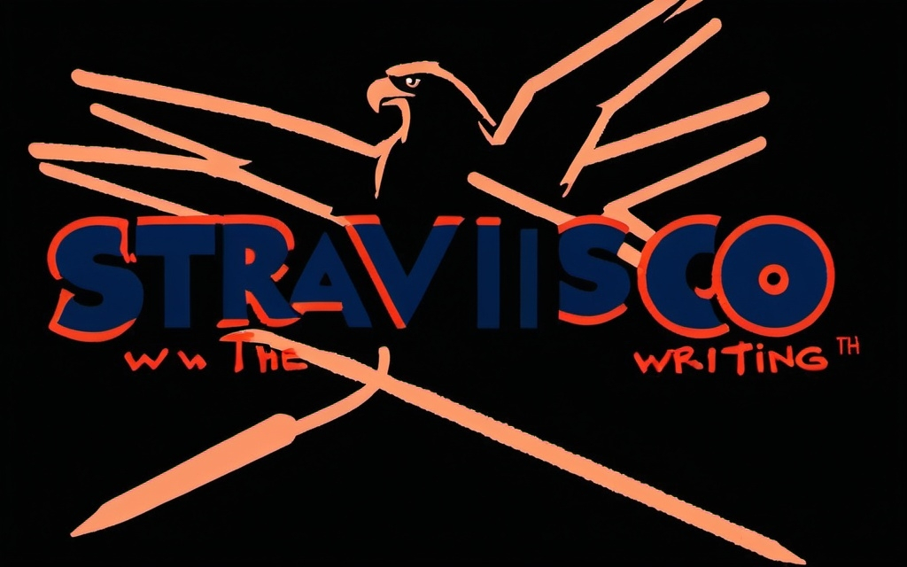 Prompt: STRAVISCO writing combined with the eagle