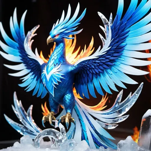 Prompt: Anivia, the phoenix made of ice