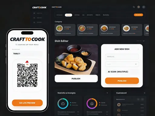 Prompt: I need to create a promotional video based on the attached picture for craft2cook AI menu builder for restaurants