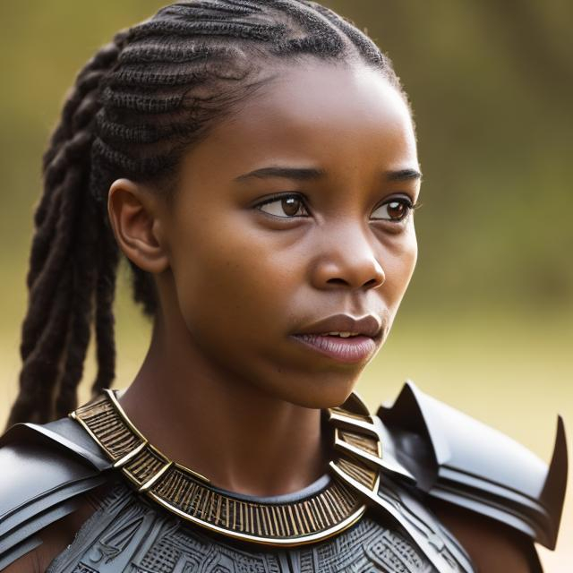 Prompt: Wakandan Female
 Warrior, 18-20 , training, African, brown eyes 
 





