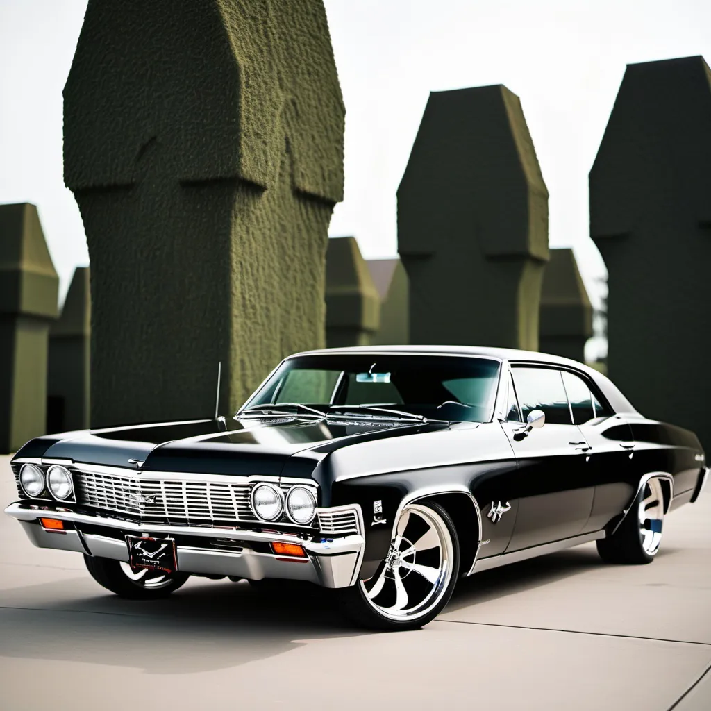 Prompt: Roth style 1966 ss Impala gothic monster