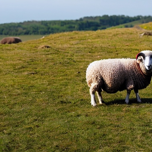 Prompt: a sheep strolling