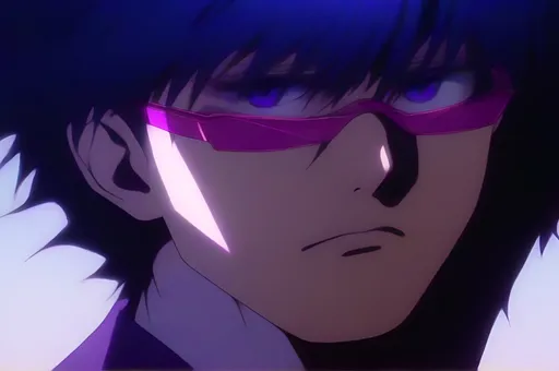 Prompt: a close up halfbody of a menacing person wearing purple sunglasses, inspired by Atsushi Ohkubo, intense gaze, tumblr, Shin Hanga style, profile picture, profile image, high quality anime movie still, looking at the side, profile pic, movie photo, anime film, Yoshitaka Amano, promotional picture, movie promotional image, 2024 anime, high quality illustration, detailed anime soft face, detailed shadows, intricate detail, high quality