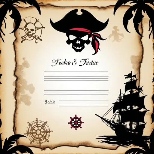 Prompt: generate a pirate themed background for an invitation