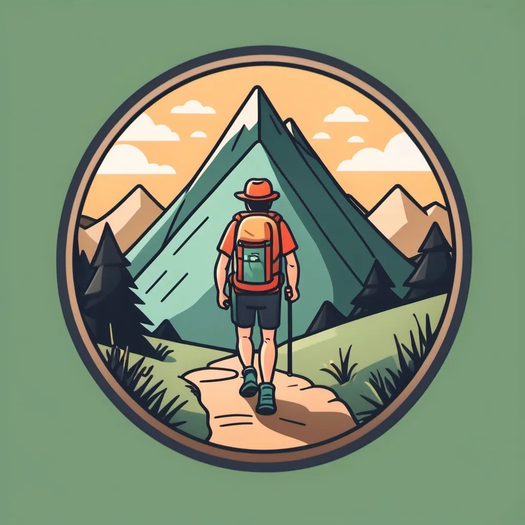 Prompt: Over the hill walking and adventure youtube logo
