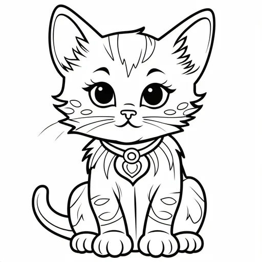 Prompt: Kitten simple colouring page