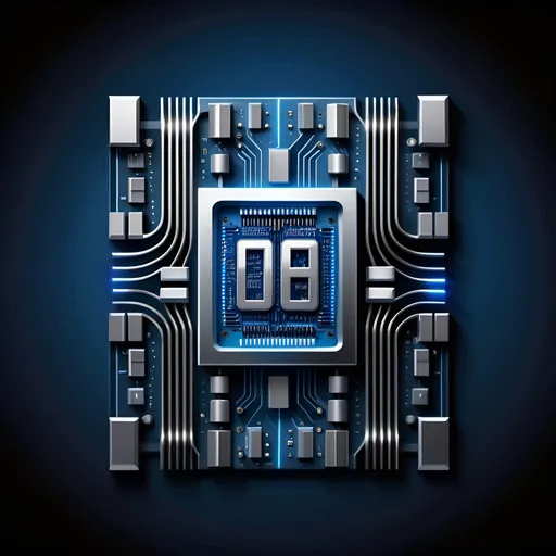 Prompt: Hardware-themed logo of the word “DFT” with VLSI/motherboard/waveform design, high-tech materials, circuit patterns, futuristic style, metallic sheen, blue and silver tones, vivid lighting, crisp and detailed, professional quality, sleek design, modern, highres, futuristic, circuit patterns, metallic sheen, vivid lighting, VLSI, motherboard, waveform design, DFT