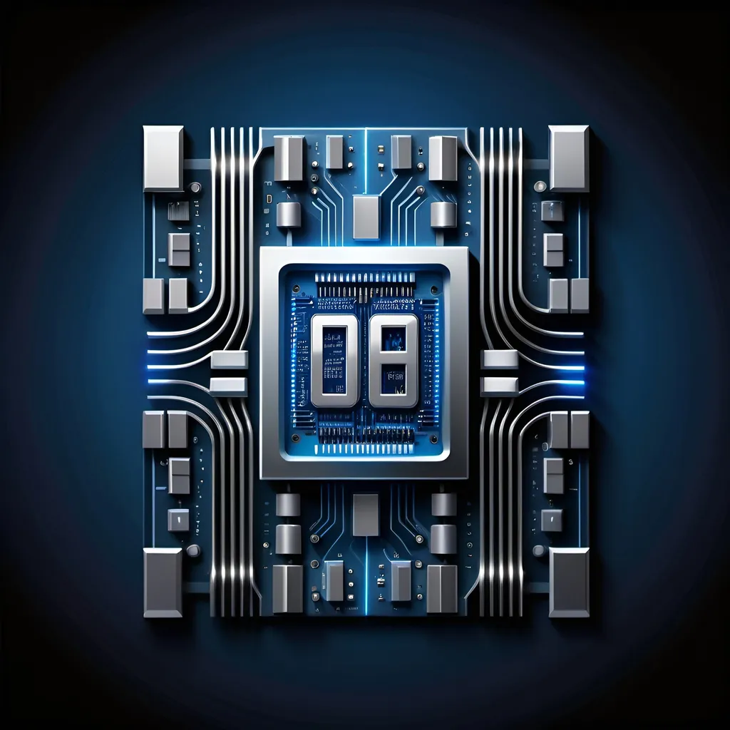 Prompt: Hardware-themed logo of the word “DFT” with VLSI/motherboard/waveform design, high-tech materials, circuit patterns, futuristic style, metallic sheen, blue and silver tones, vivid lighting, crisp and detailed, professional quality, sleek design, modern, highres, futuristic, circuit patterns, metallic sheen, vivid lighting, VLSI, motherboard, waveform design, DFT