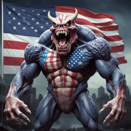 Prompt: Usa as a monster