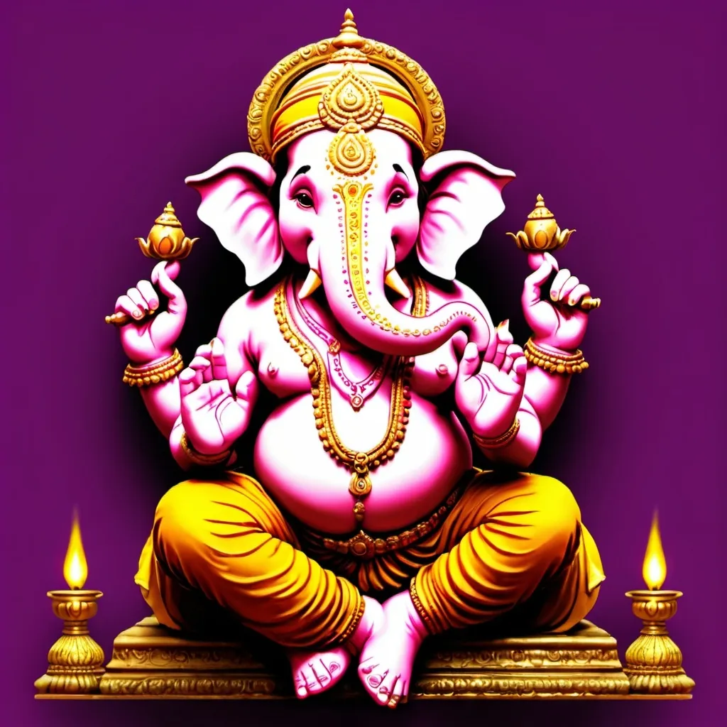 Prompt: Ganesh chaturthi festival make an image with dull colours