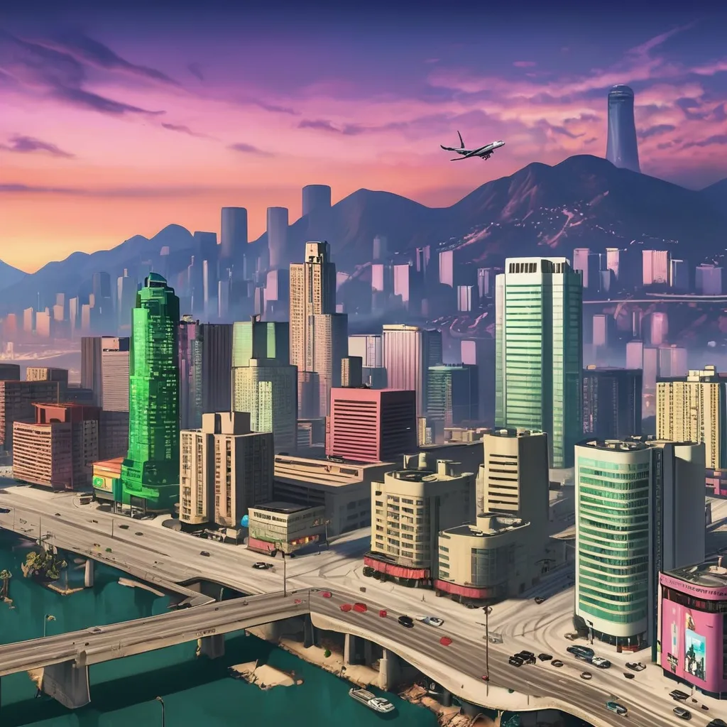 Prompt: gta with ffantasy city