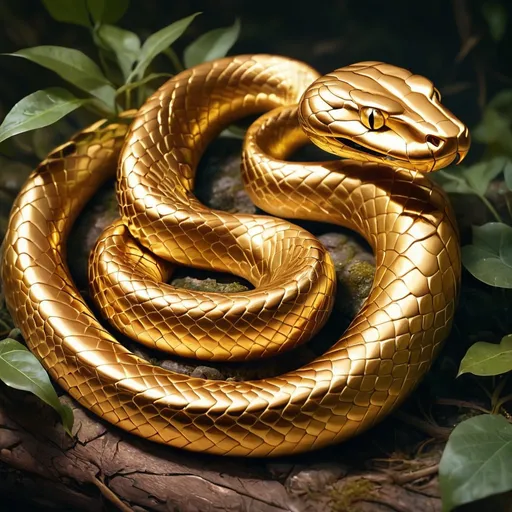 Prompt: golden snake