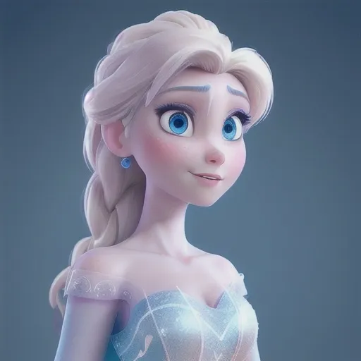 Prompt: elsa with blue eyes