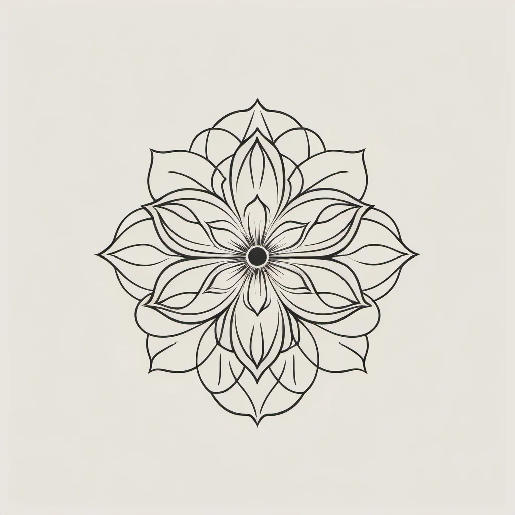 Prompt: religious symbol of a blooming flower, minimalist