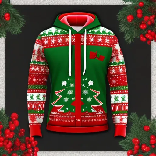 Prompt: Christmas theme hoodie design for print on demand 50