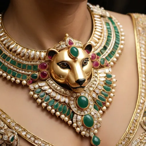 Prompt: indian jewellery inspired by animal figures