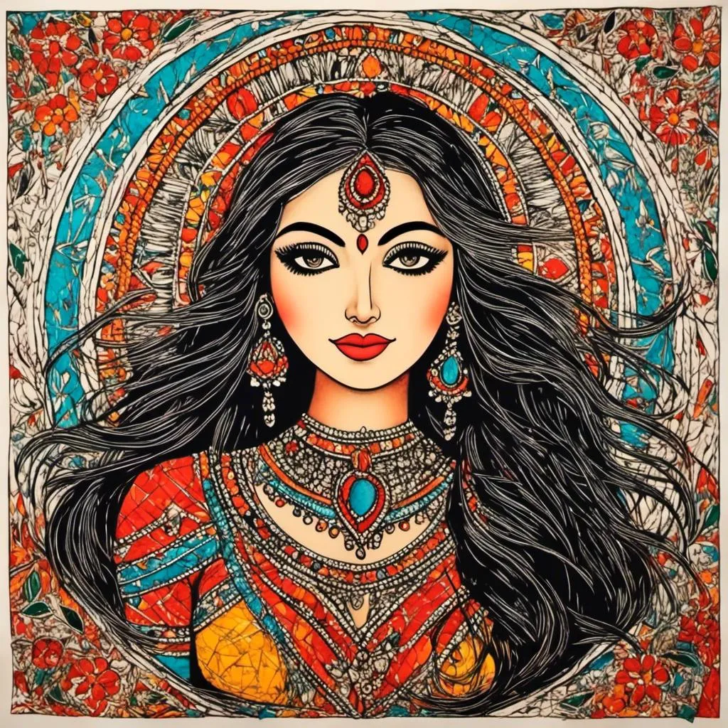 Prompt: madhubani art <mymodel> style, ...