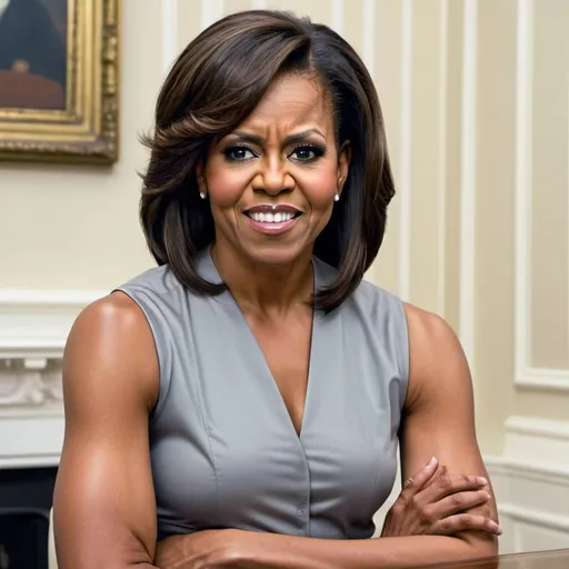 Prompt: michelle obama as a man