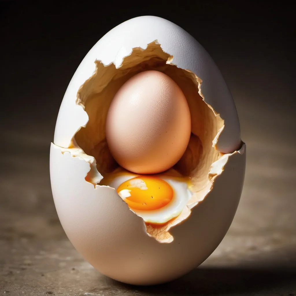 Prompt: an egg with god bursting out of it