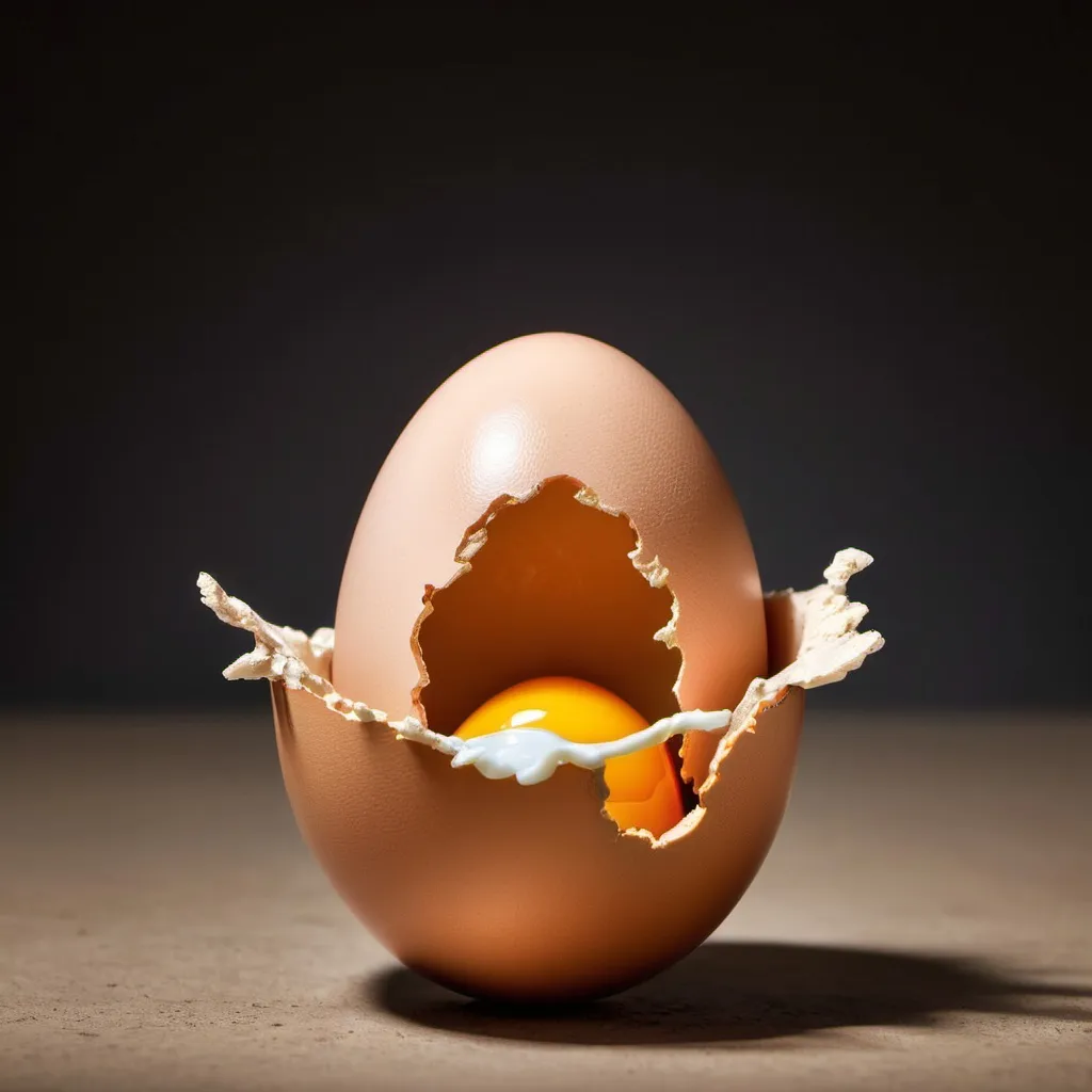 Prompt: an egg with god bursting out of it