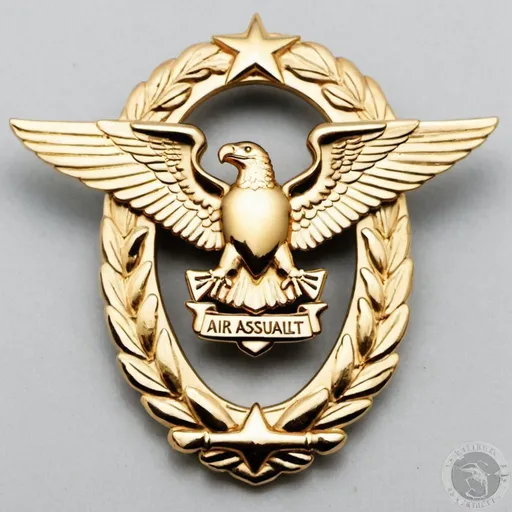 Prompt: Air assault badge in gold 