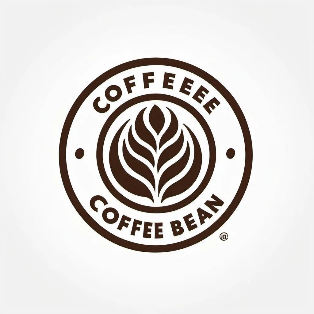 Prompt: circular logo, coffee bean, vector,simple,modern,minimalist,white space,white background