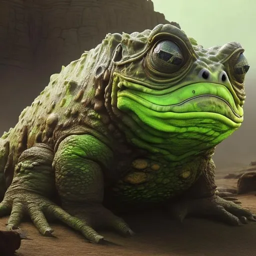 Prompt: Design me a giant radioactive toad, realistic, ultra HD