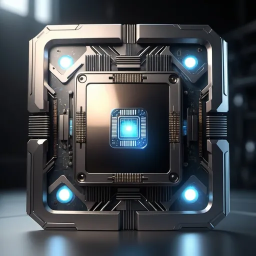 Prompt: quantum processor design, futuristic technology, detailed textures, 4k, ultra HD, professional rendering, atmospheric lighting, realistic shadows, reflective surfaces, high quality