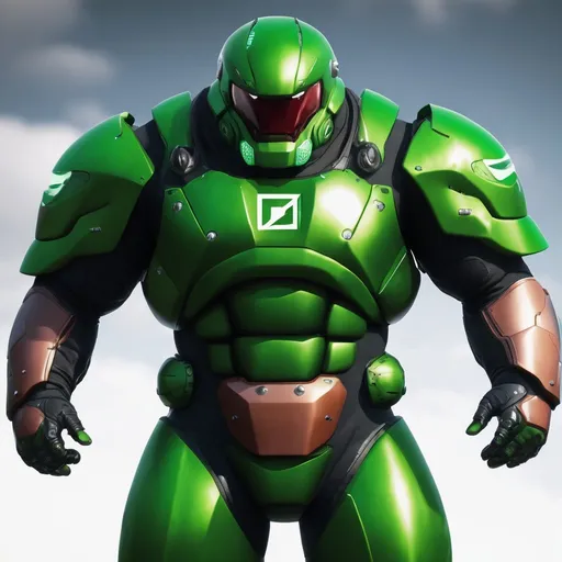 Prompt: design a green juggernaut suit, realistic, 4k, full HD, closed visor