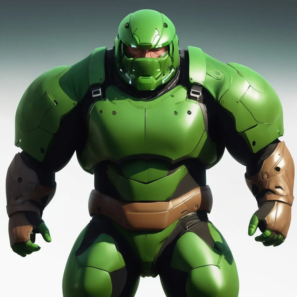Prompt: design me a green juggernaut suit, realistic, 4k, full HD