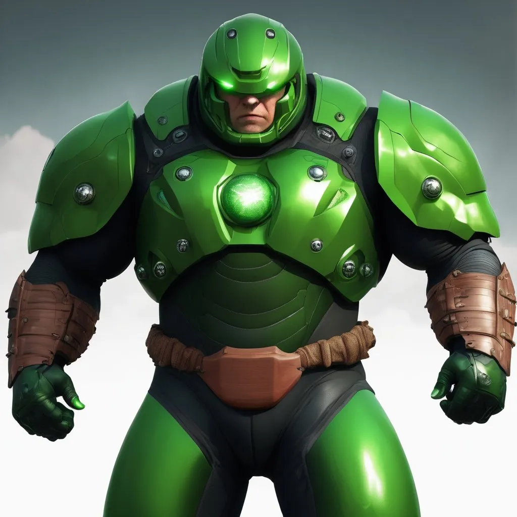 Prompt: design me a green juggernaut suit, realistic, 4k, full HD