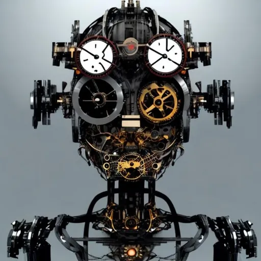 Prompt: design a humanoid clockwork robot in bad condition