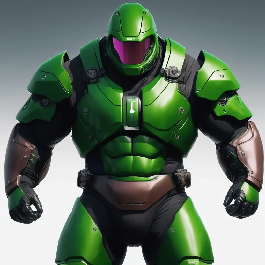 Prompt: design a green juggernaut suit, realistic, 4k, full HD, closed visor