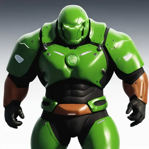 Prompt: design me a green juggernaut suit, realistic, 4k, full HD