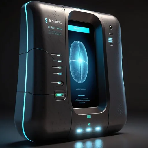 Prompt: advanced biometric reader design, futuristic technology, detailed textures, 4k, ultra HD, professional rendering, atmospheric lighting, realistic shadows, reflective surfaces, high quality