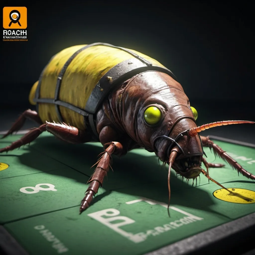 Prompt: radioactive roach for paranoia board game, marks indicating radioactivity, fullbody, realistic, 4k, ultra HD, detailed, sewer setting, sci-fi, high-quality rendering, atmospheric lighting, intense gaze, professional rendering, atmospheric lighting, detailed facial features, intense expression, realistic shadows, professional, detailed textures,