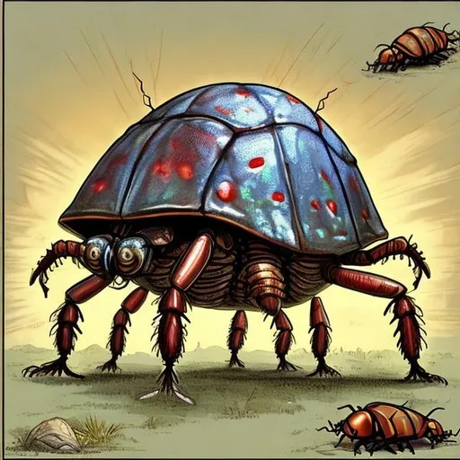 Prompt: Design me a giant radioactive cockroach