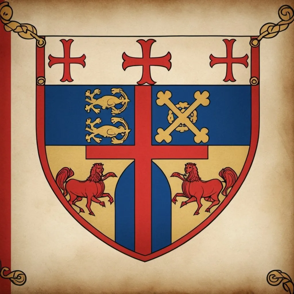 Prompt: Design the flag of a medieval fictional country that existed in Anglo-Saxon England in 877