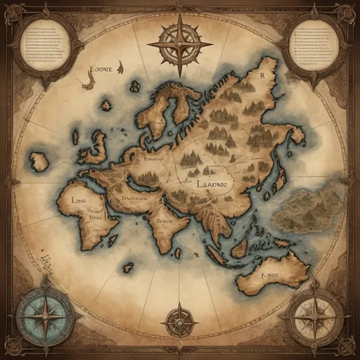 Prompt: design a world map for dnd 