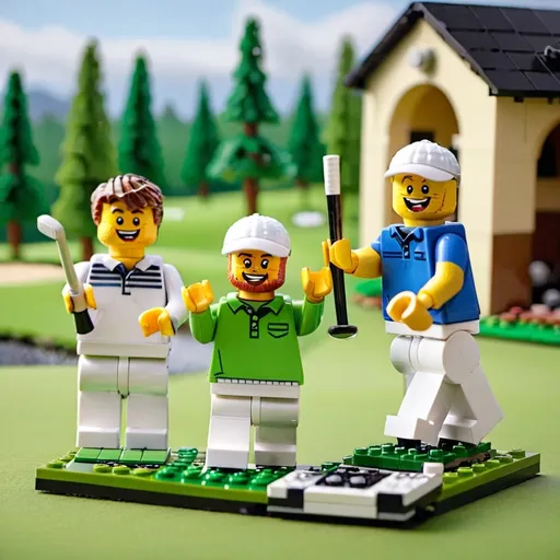 Prompt: Golf players celebrating