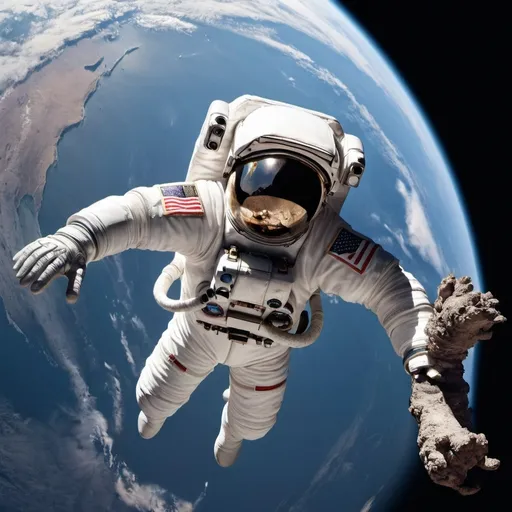 Prompt: astronaut falling from earth