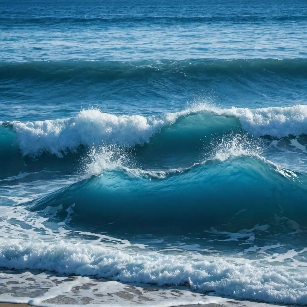 Prompt: Blue ocean waves