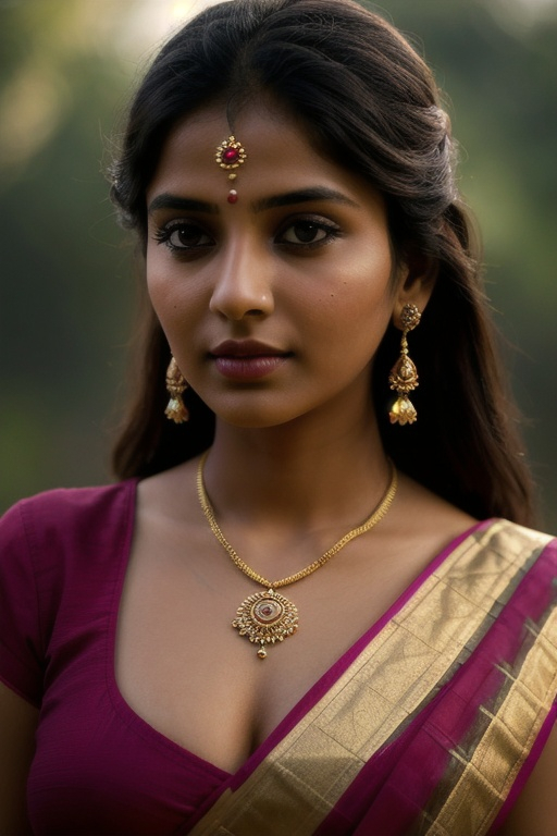 Prompt: Please produce a  picture of a young Indian female, village women, in Saree, body shape 36 24 36, pretty eyes, heart shape lips, cute facial expressions, intricate design and details body parts, ultra-detailed, highest detail quality, ultra-realistic, photography lighting, full length body shot,  photorealistic, cinematic, movie quality rendering, octane rendering, focused, emotional, epic dramatic lighting, 32k UHD resolution --ar 9:16 --quality 2  --s 750 --v 5.1