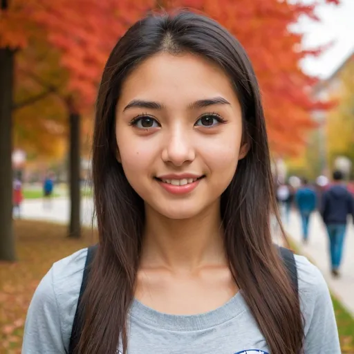 Prompt: a beautiful asian-turkish mixed college girl