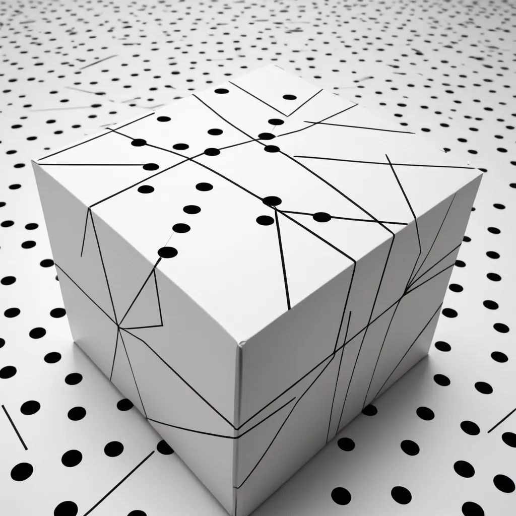 Prompt: 
You said:
crate image prompts  inside box dots, bitbeen dots lines like shanke
ChatGPT said:
ChatGPT
It sounds like you're looking for a design that combines geometric patterns with dots and lines inside a rectangular or square shape. Here's a prompt you can use to generate such an image:

Design Prompt:

Base Shape: Create a rectangular or square box at the center of the image.
Dots and Lines:
Inside the box, arrange small dots evenly spaced along the edges.
Connect some of these dots with straight, thin lines to create a random, but balanced, network of connections. These lines should resemble a web or a delicate lattice.
Shank-like Patterns:
Inside the box, incorporate subtle "shank" (curved or angular) patterns that intertwine with the dots and lines. These can be irregular or symmetrical, depending on the desired aesthetic.
Overall Aesthetic:
The design should be minimalistic but intricate, using only a few colors—perhaps just black and white or a monochrome palette.
The background outside the box should be plain or lightly textured to keep focus on the central design.